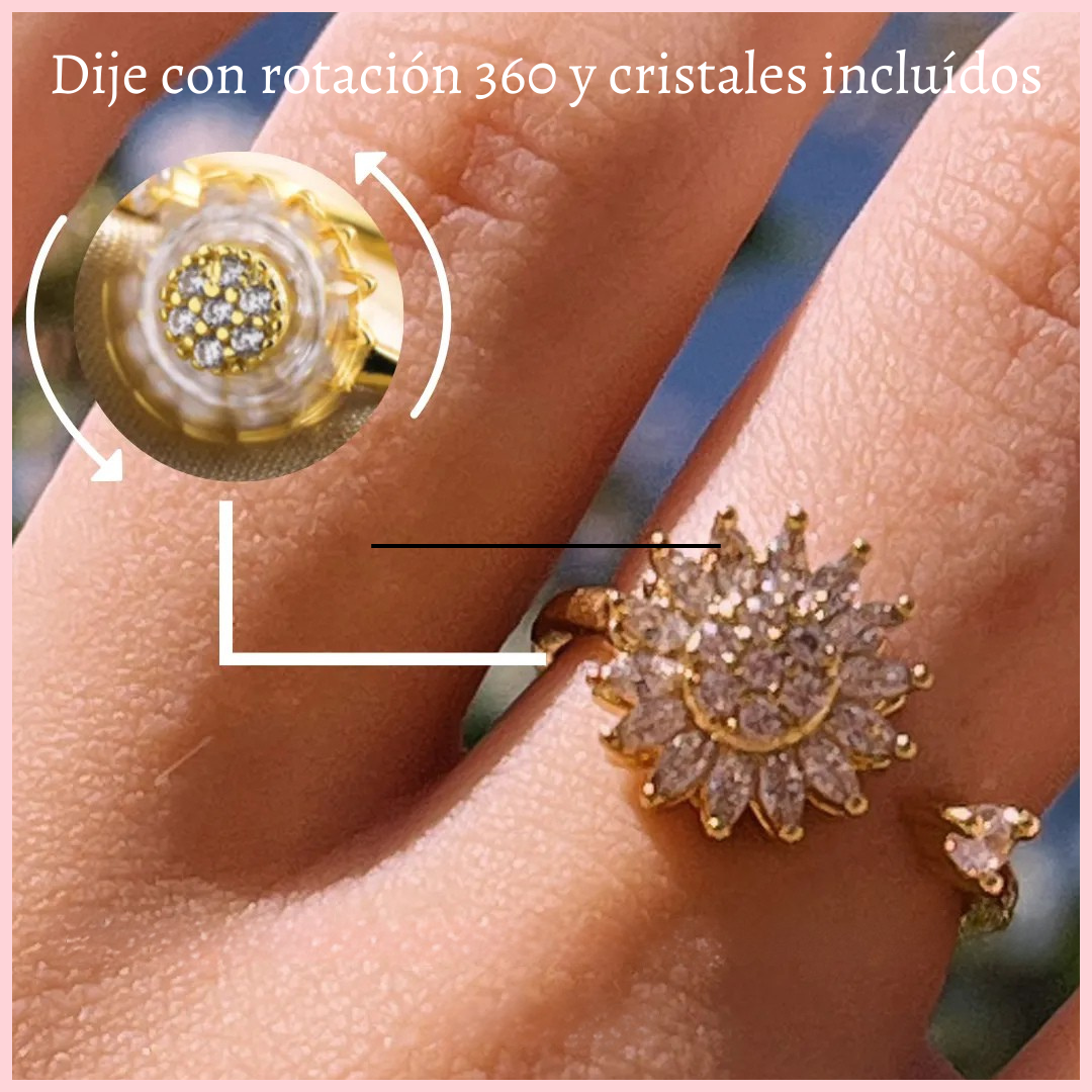 Anillo Girasol Giratorio