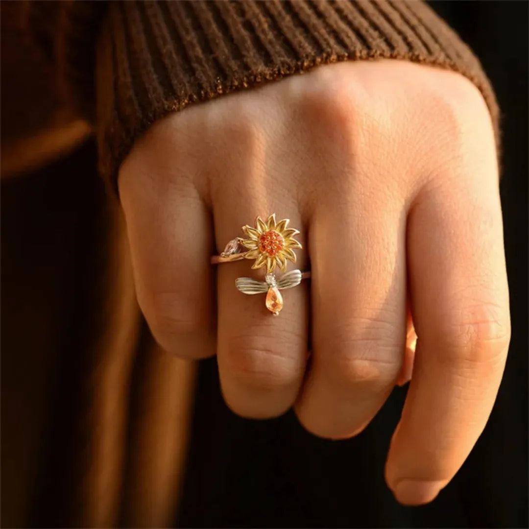 Anillo Girasol Giratorio