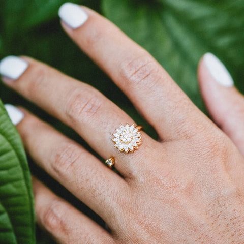 Anillo Girasol Giratorio